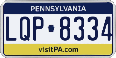 PA license plate LQP8334