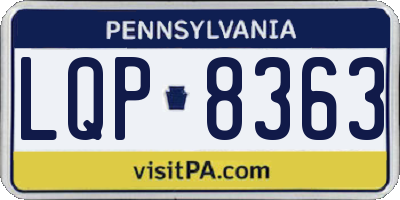 PA license plate LQP8363
