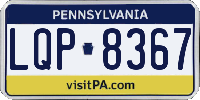 PA license plate LQP8367