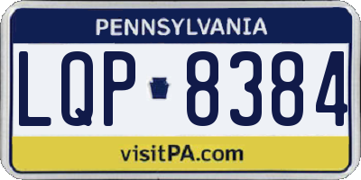 PA license plate LQP8384