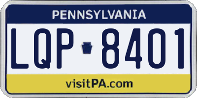 PA license plate LQP8401