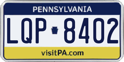 PA license plate LQP8402