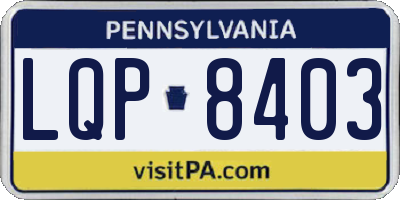PA license plate LQP8403