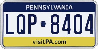 PA license plate LQP8404