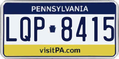 PA license plate LQP8415