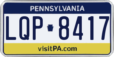 PA license plate LQP8417