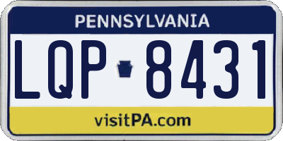 PA license plate LQP8431
