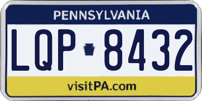 PA license plate LQP8432