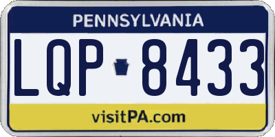 PA license plate LQP8433