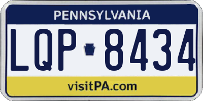 PA license plate LQP8434