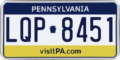 PA license plate LQP8451