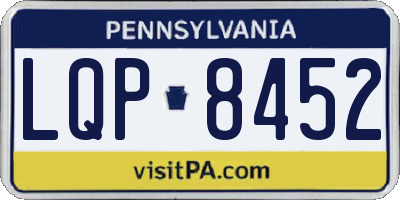 PA license plate LQP8452