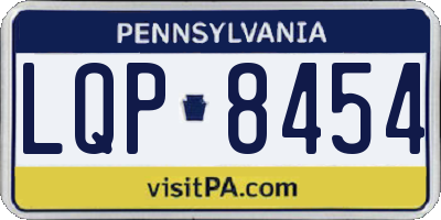 PA license plate LQP8454