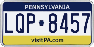 PA license plate LQP8457