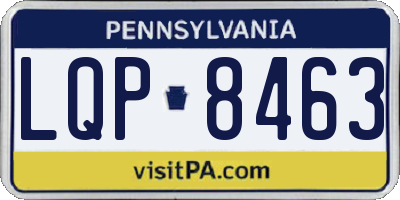 PA license plate LQP8463