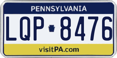 PA license plate LQP8476