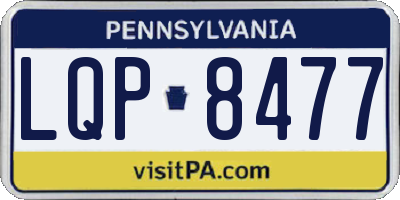 PA license plate LQP8477