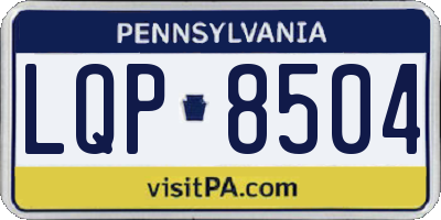 PA license plate LQP8504