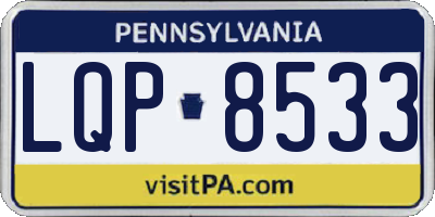 PA license plate LQP8533