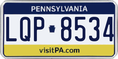 PA license plate LQP8534
