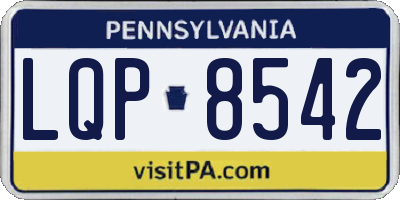 PA license plate LQP8542