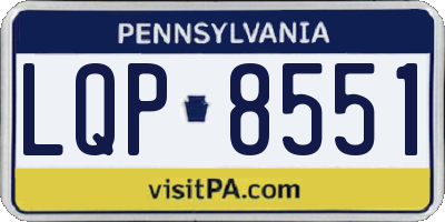 PA license plate LQP8551