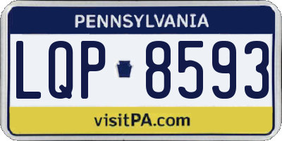 PA license plate LQP8593