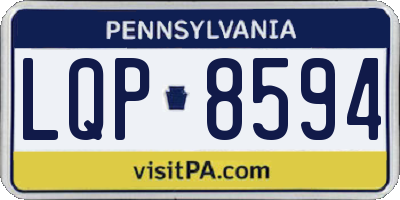 PA license plate LQP8594