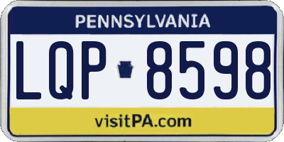 PA license plate LQP8598