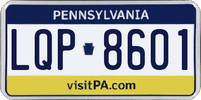 PA license plate LQP8601