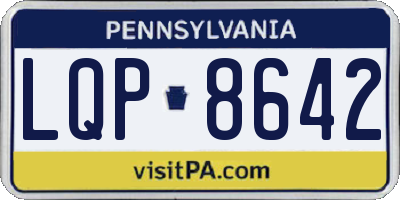 PA license plate LQP8642