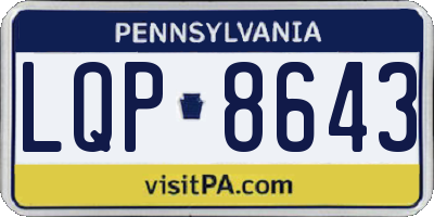 PA license plate LQP8643