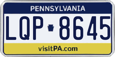 PA license plate LQP8645