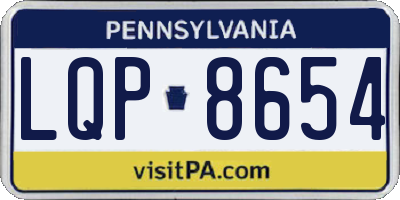 PA license plate LQP8654