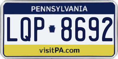 PA license plate LQP8692