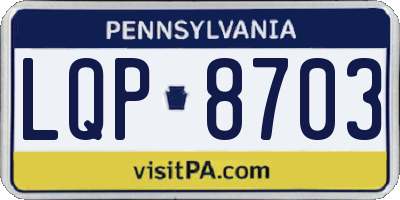 PA license plate LQP8703