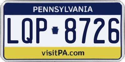 PA license plate LQP8726