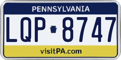PA license plate LQP8747