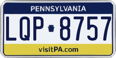PA license plate LQP8757