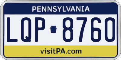 PA license plate LQP8760