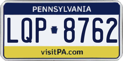 PA license plate LQP8762