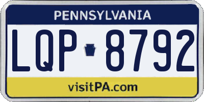 PA license plate LQP8792