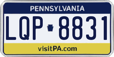 PA license plate LQP8831