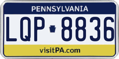 PA license plate LQP8836