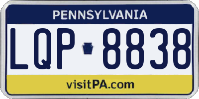 PA license plate LQP8838
