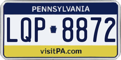 PA license plate LQP8872