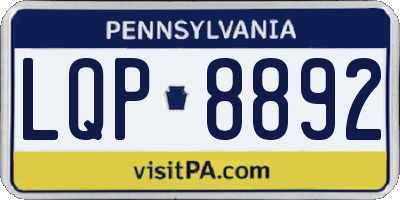 PA license plate LQP8892