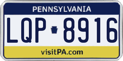 PA license plate LQP8916