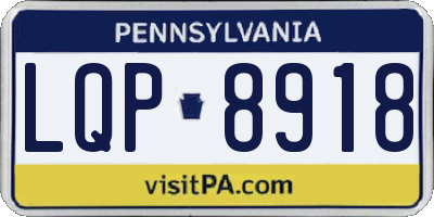 PA license plate LQP8918