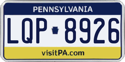 PA license plate LQP8926